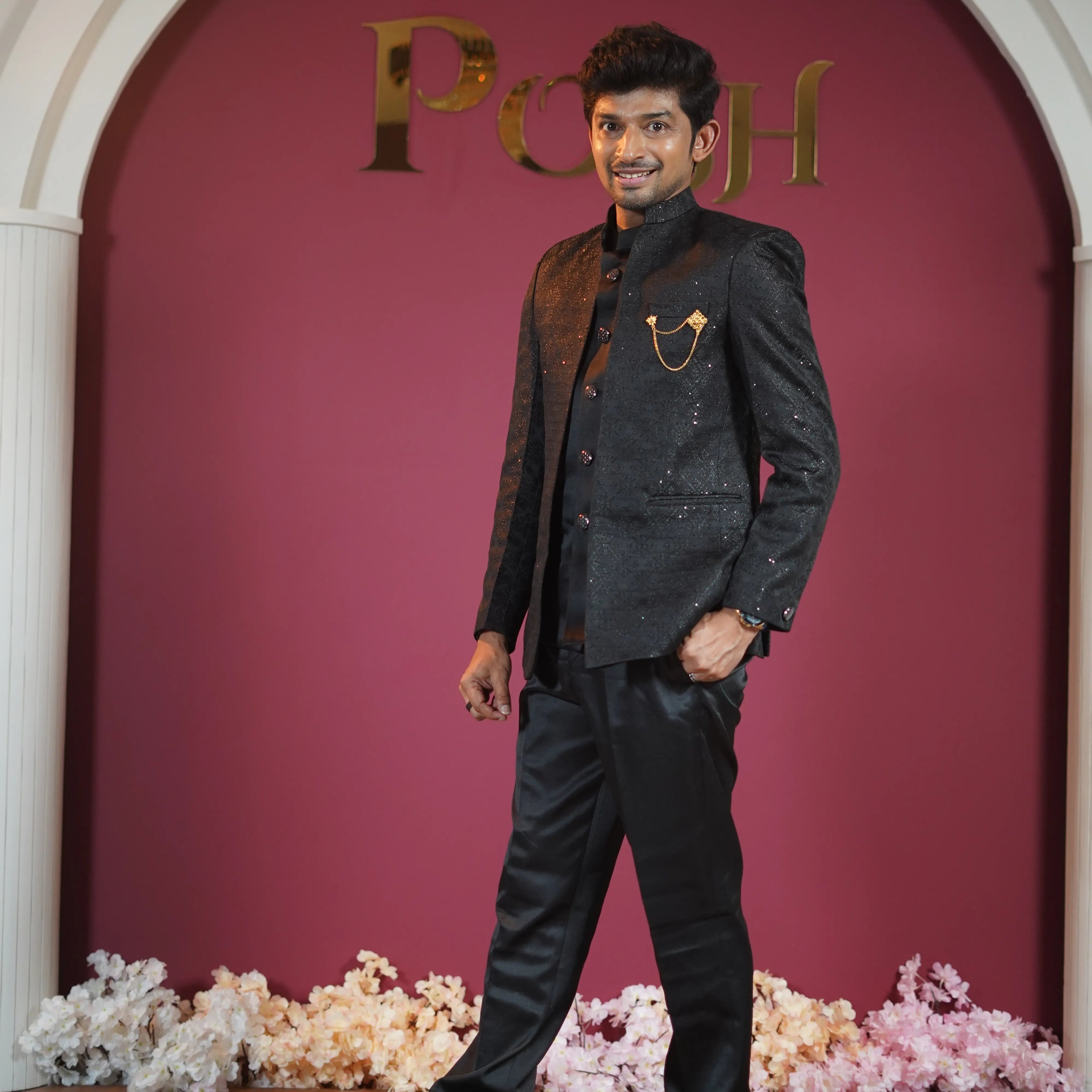 Premium Black Designer Jodhpuri Suit