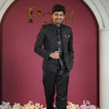 Premium Black Designer Jodhpuri Suit