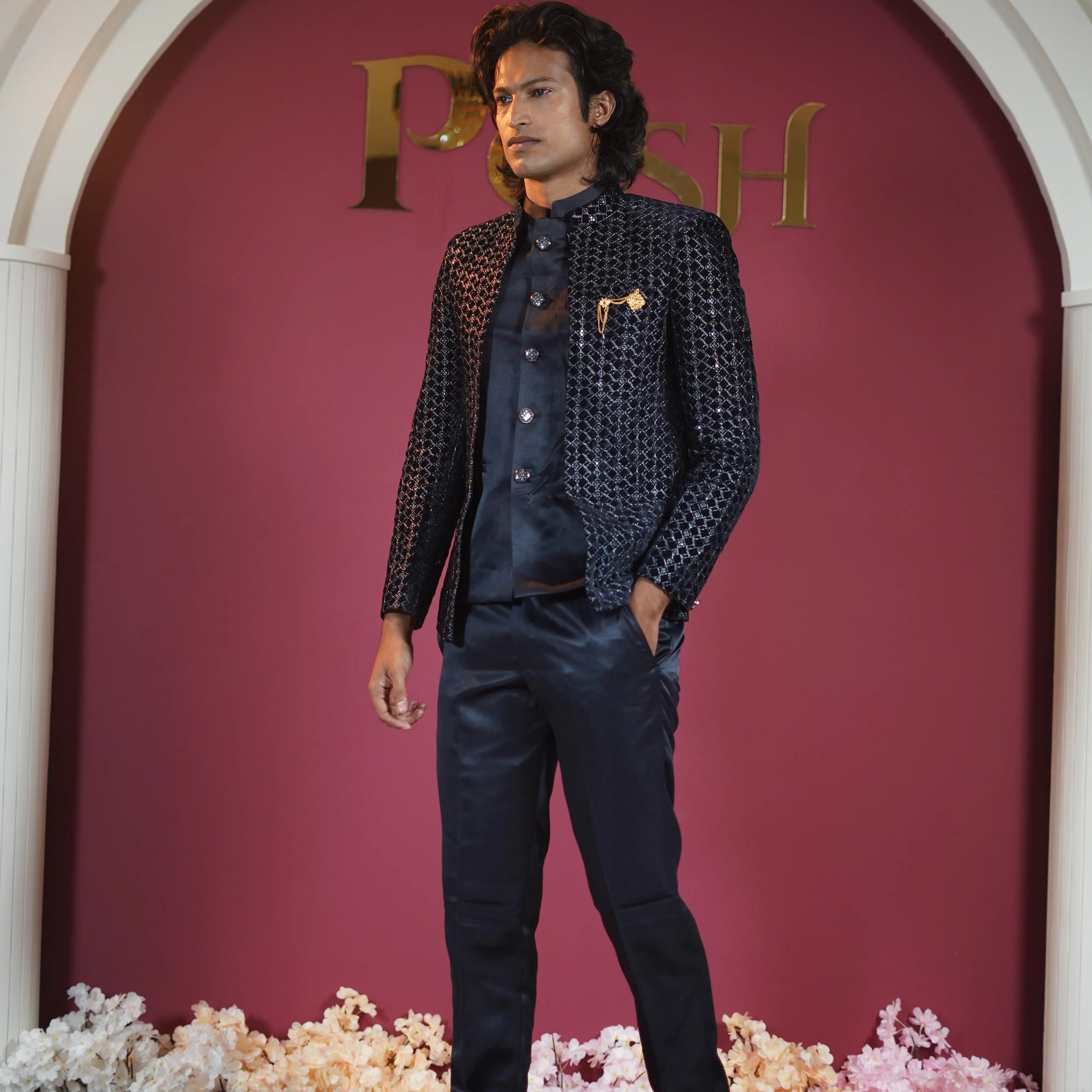 Navy Blue Jodhpuri Suit