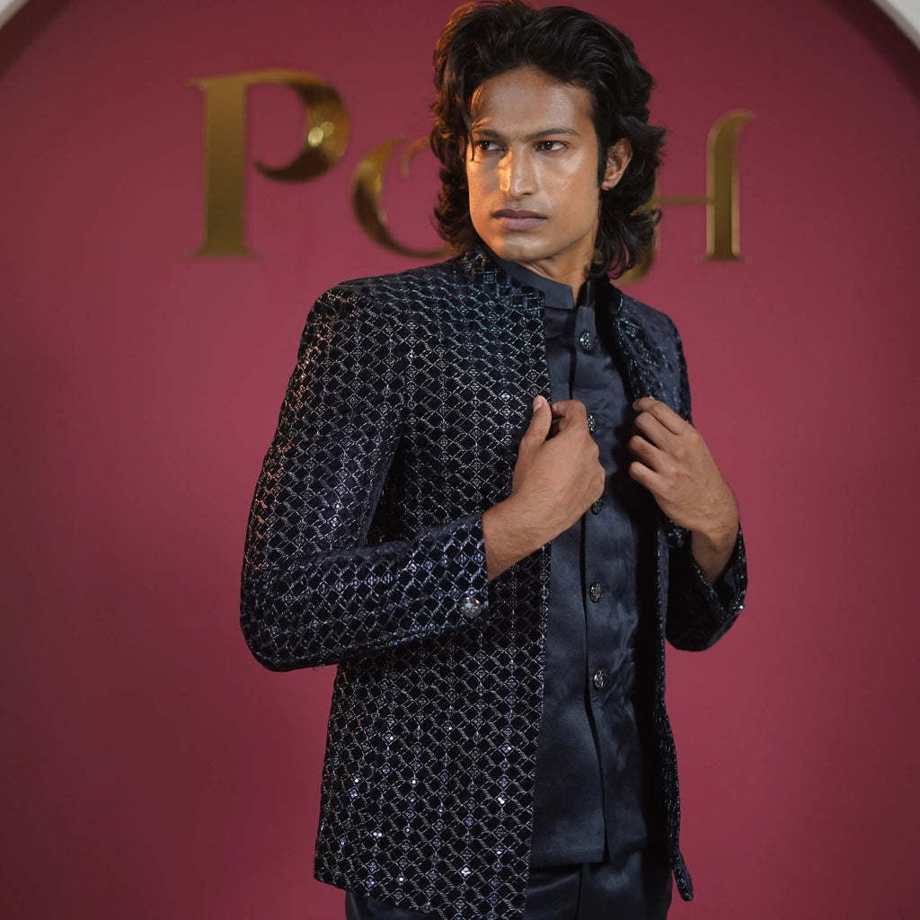 Navy Blue Jodhpuri Suit