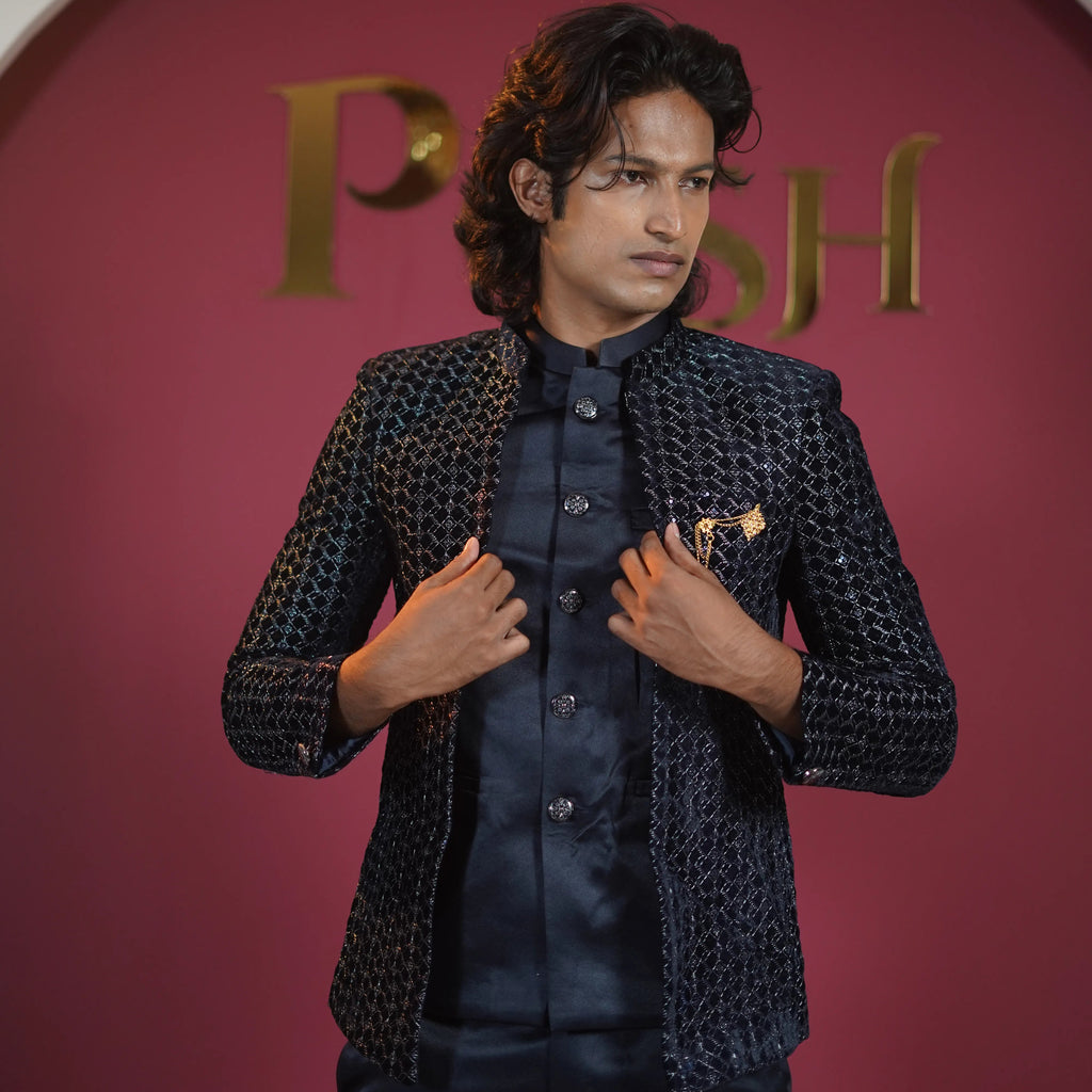 Navy Blue Jodhpuri Suit