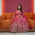 Rani Pink Heavy Designer Bridal Crop Top