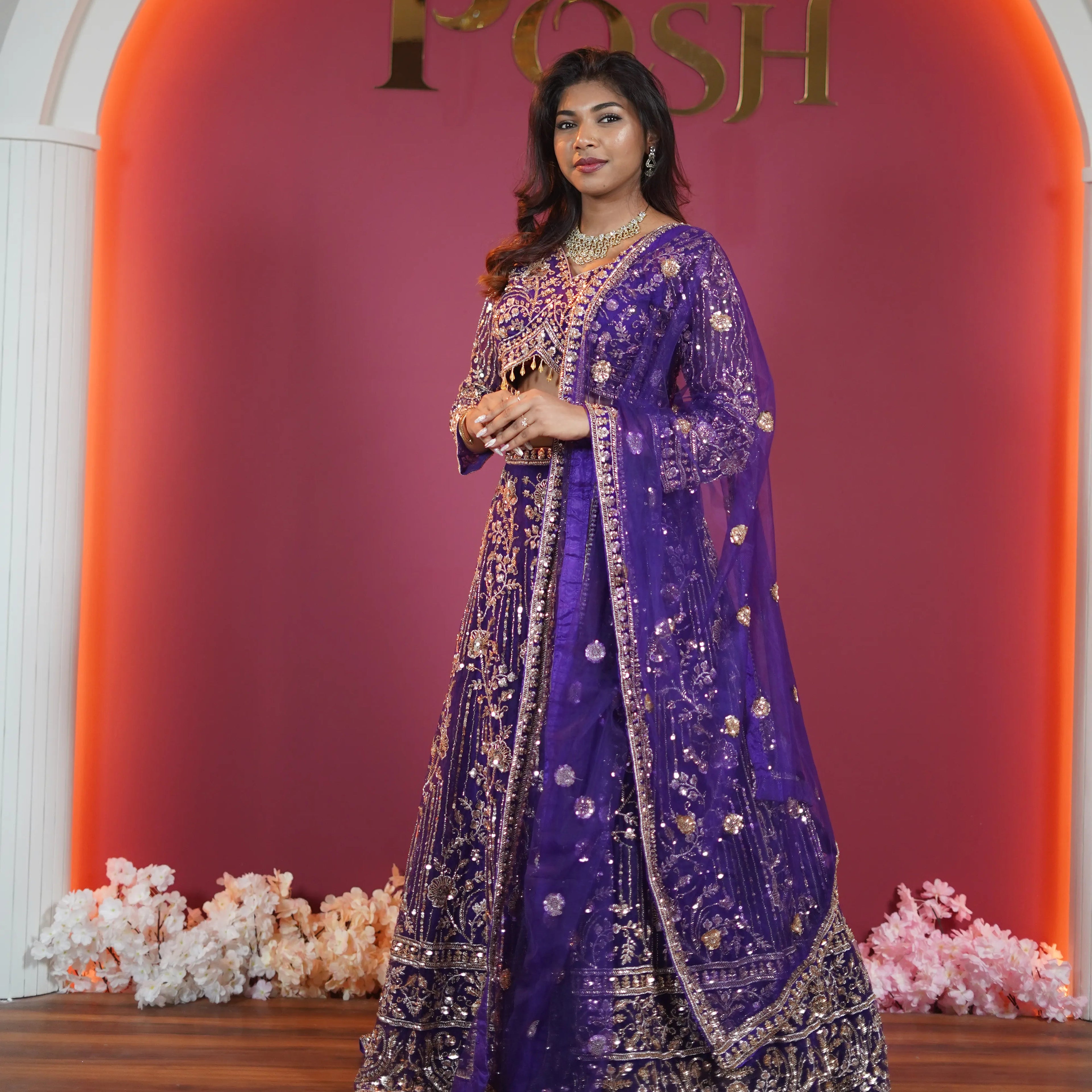 Royal Purple Bridal Lehenga
