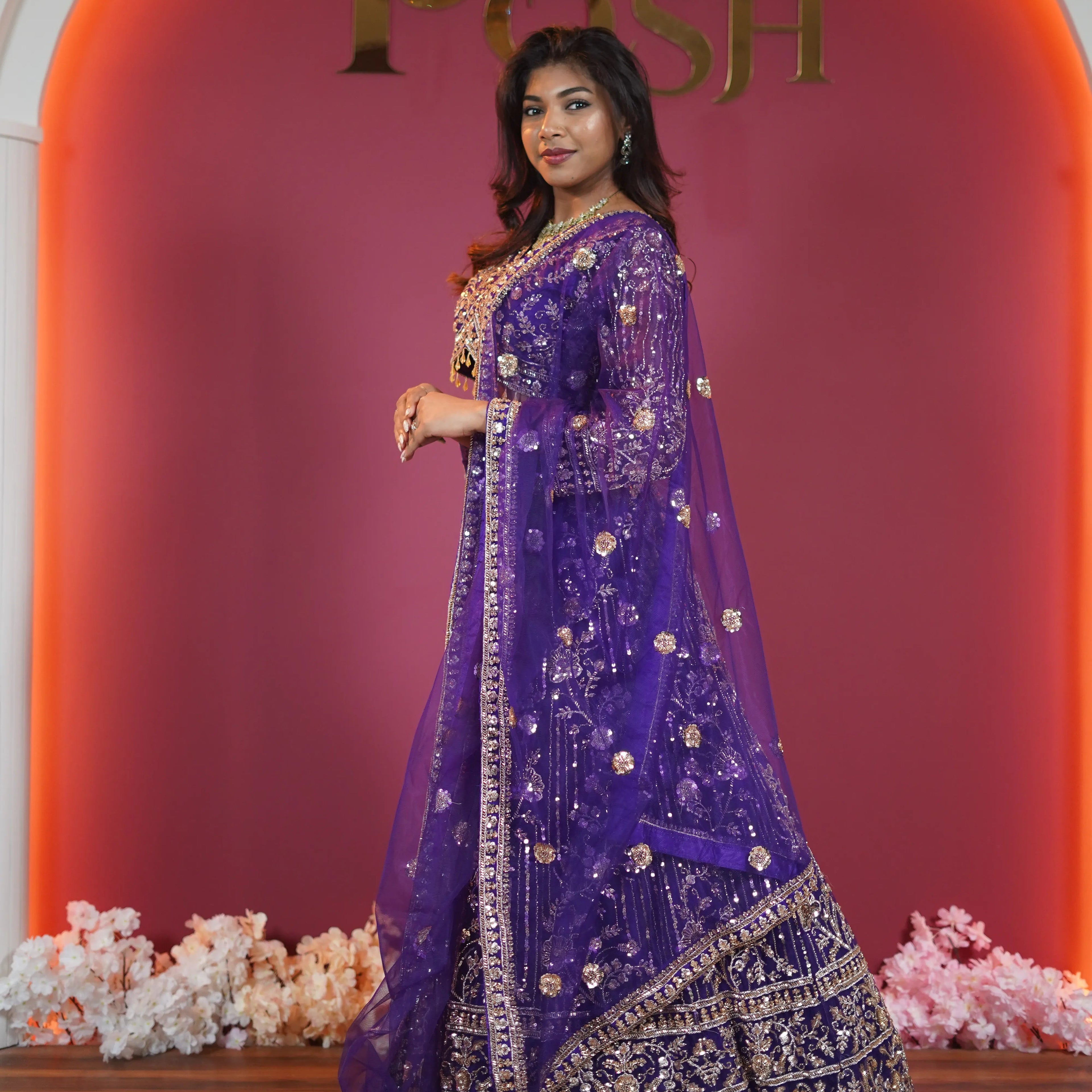 Royal Purple Bridal Lehenga