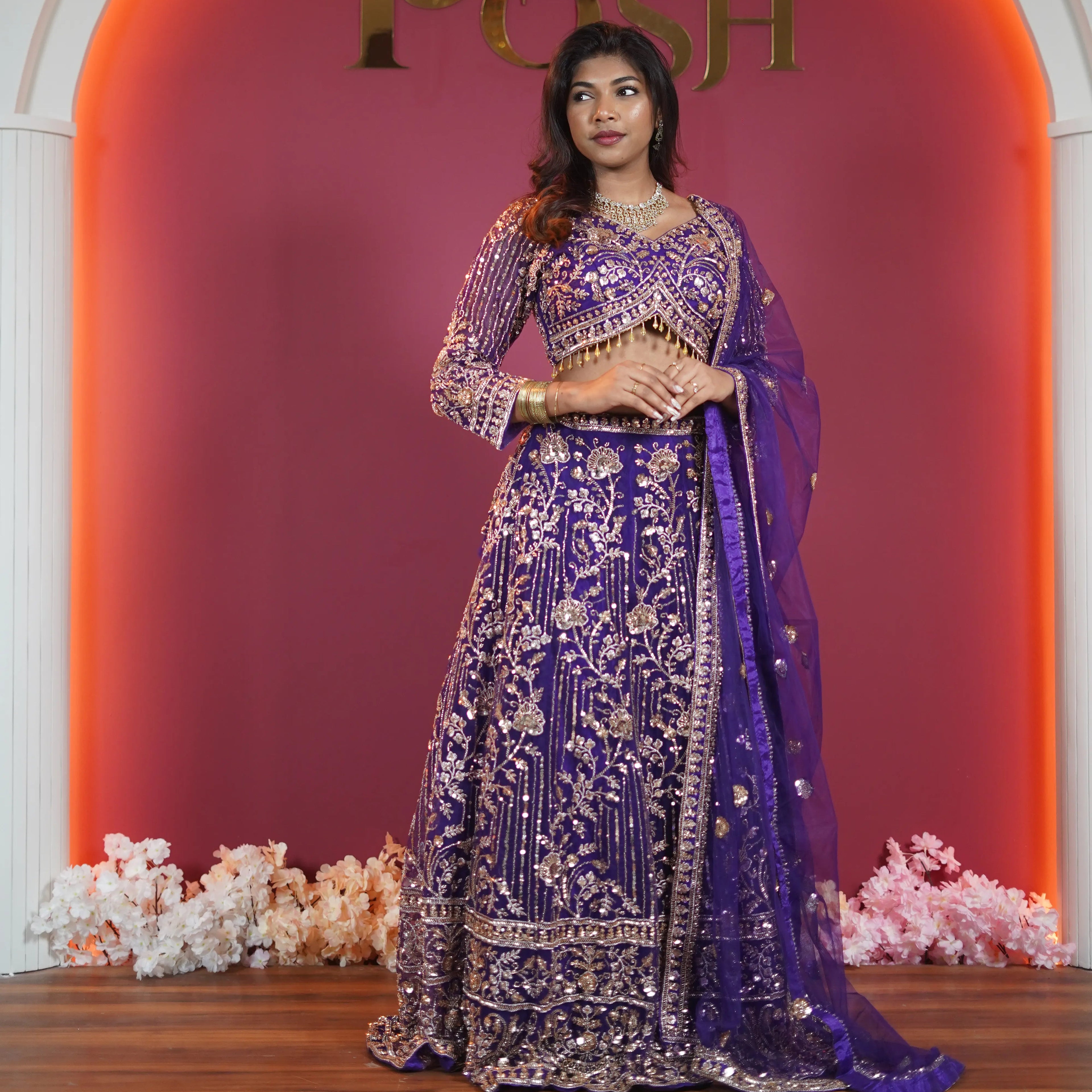 Royal Purple Bridal Lehenga