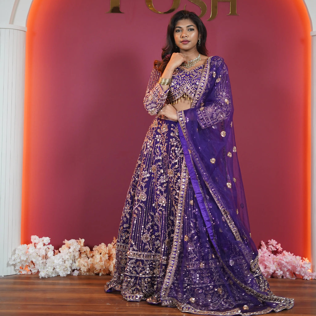 Royal Purple Bridal Lehenga