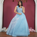 Sky Blue Designer Party Gown