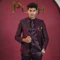 Wine Designer Jodhpuri Suit