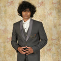 Black groom tuxedo for wedding reception