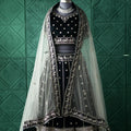black green bridal lehenga wedding dress rental kerala