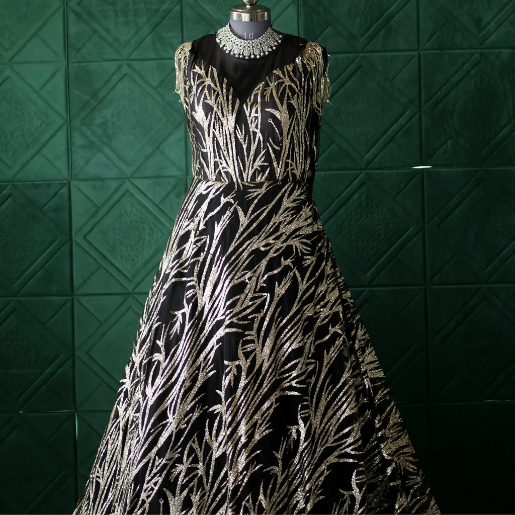 black party gown wedding dress rental kerala evening wear