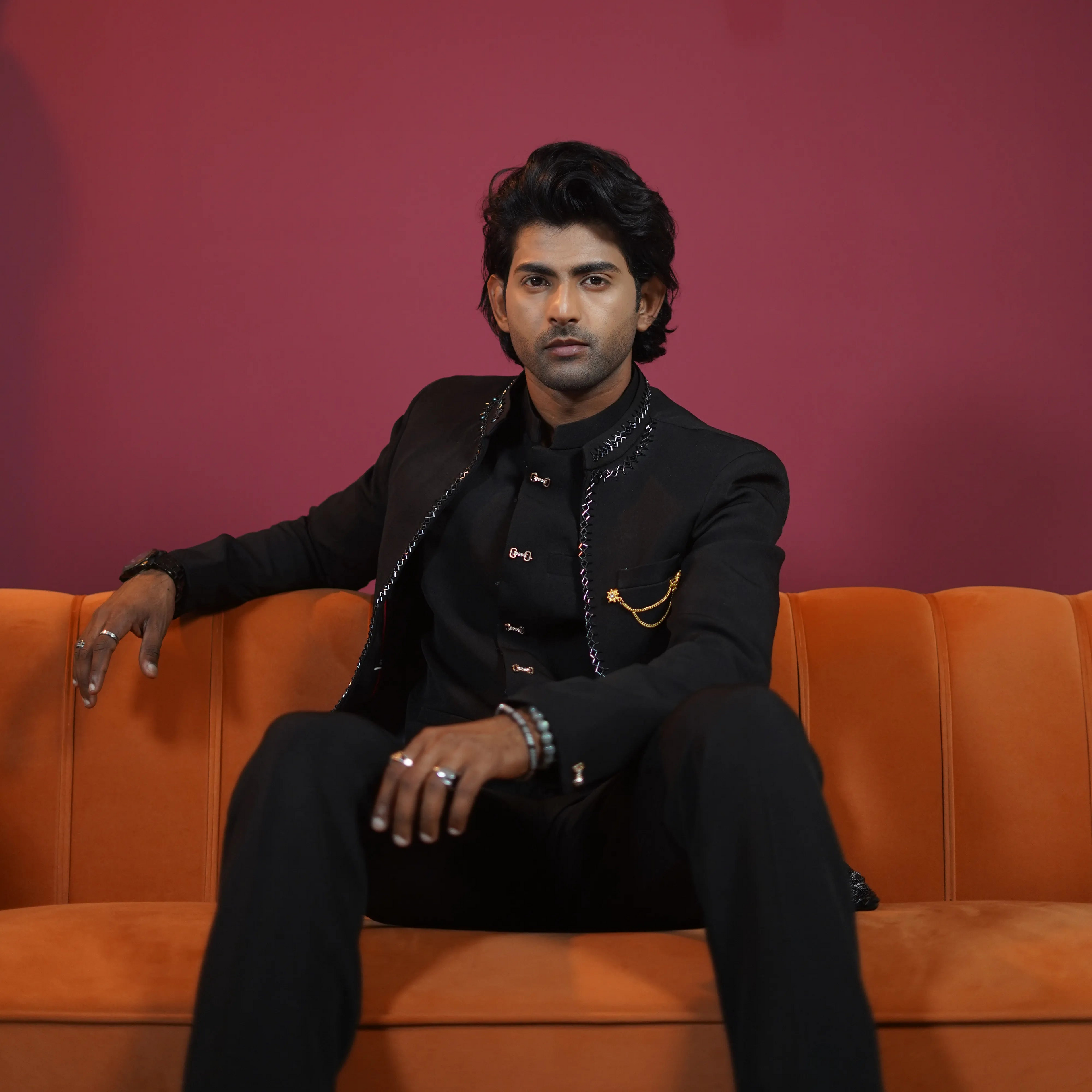 Classic Black Designer Jodhpuri Suit