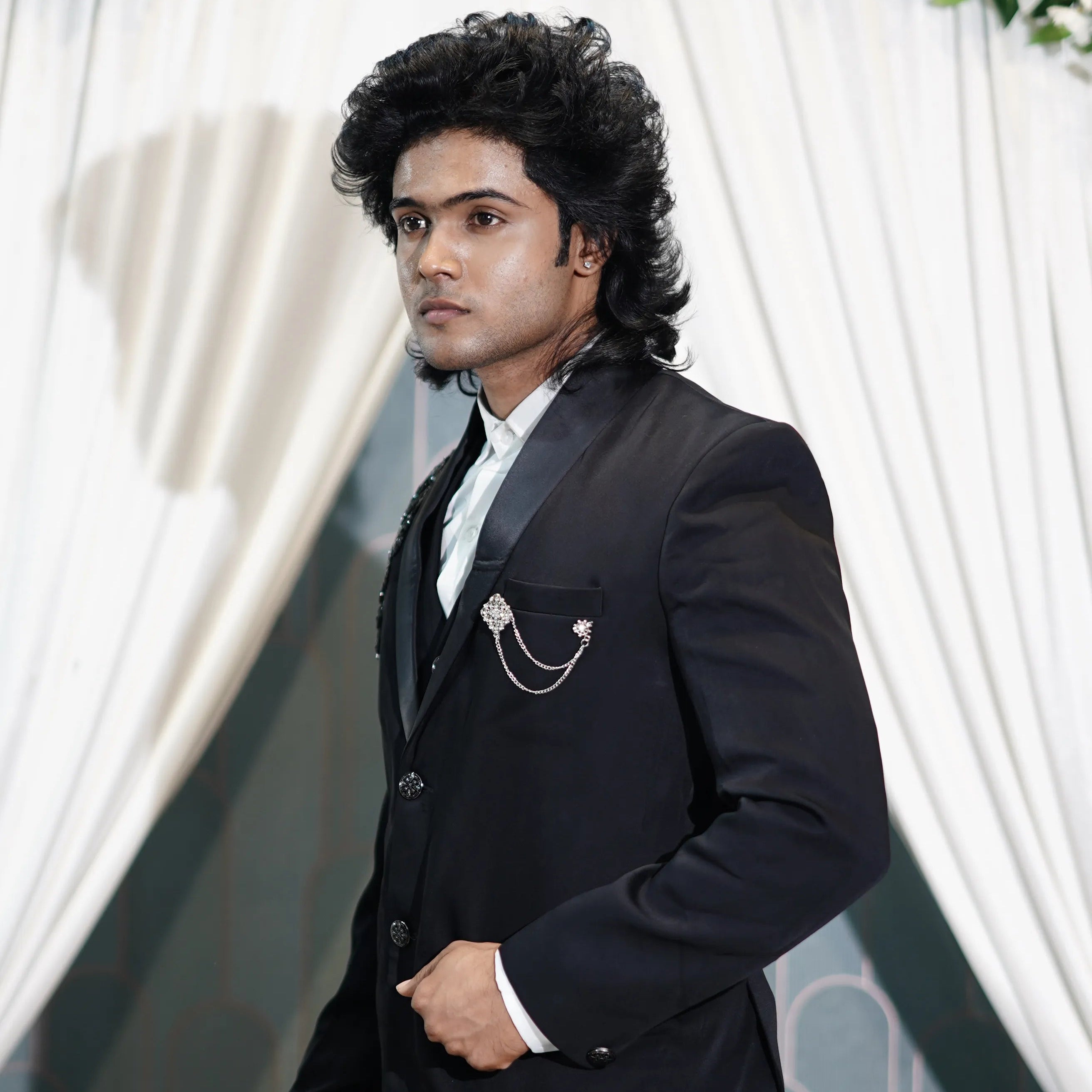 classic black designer tuxedo suit