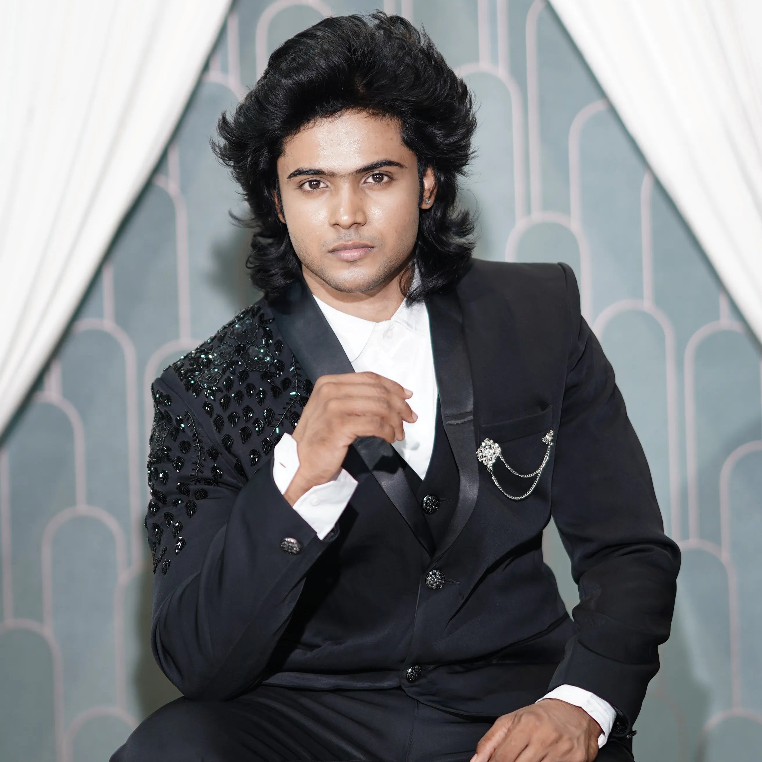 classic black designer tuxedo suit