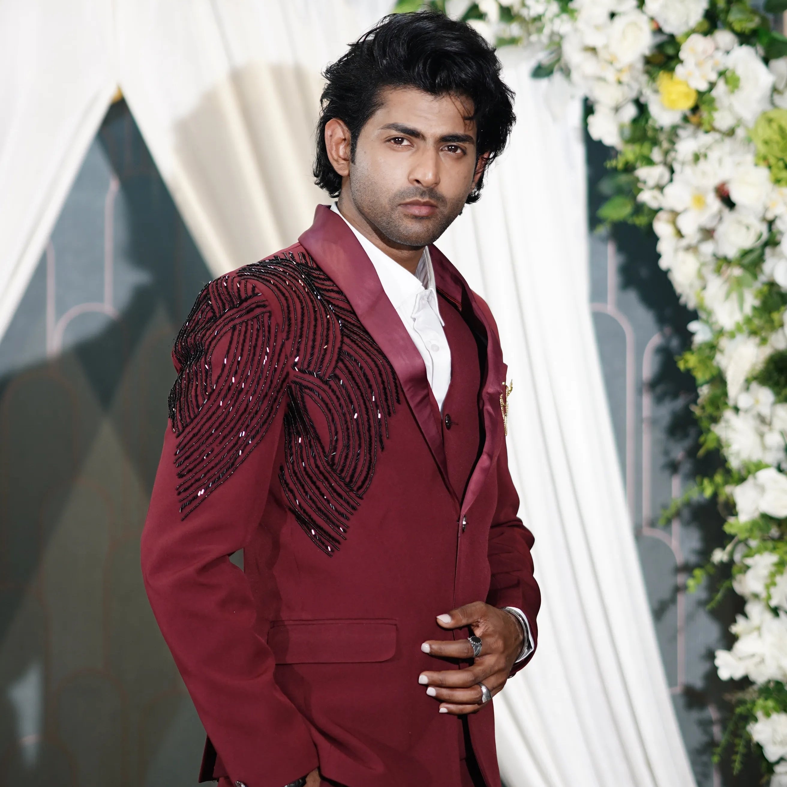 Red Luxury Wedding Tuxedo Suit
