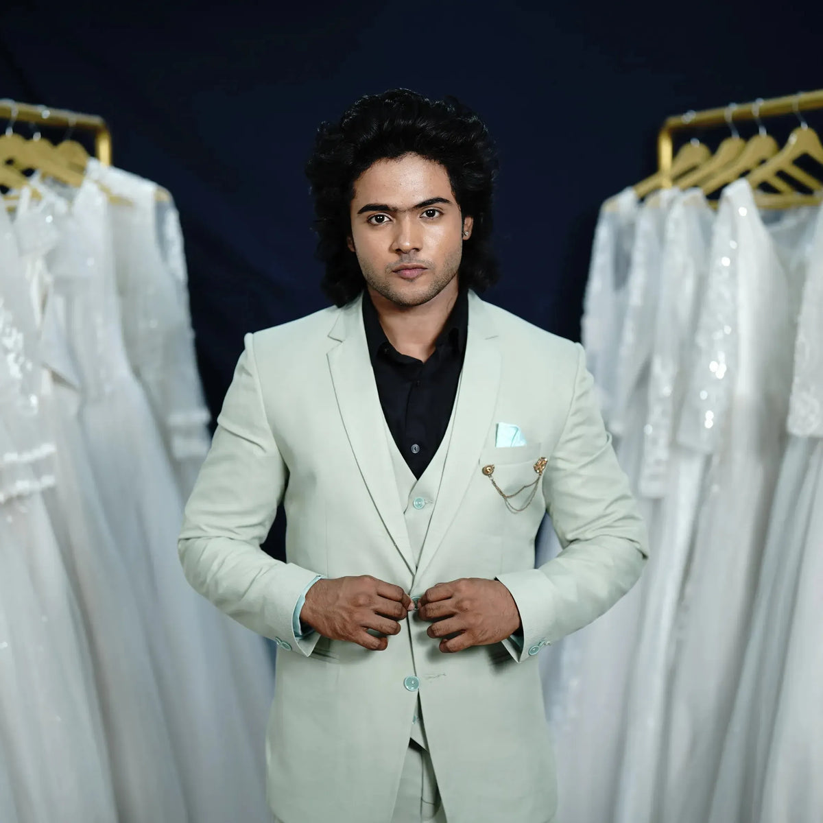 Groom suit rental in Kerala in pista green