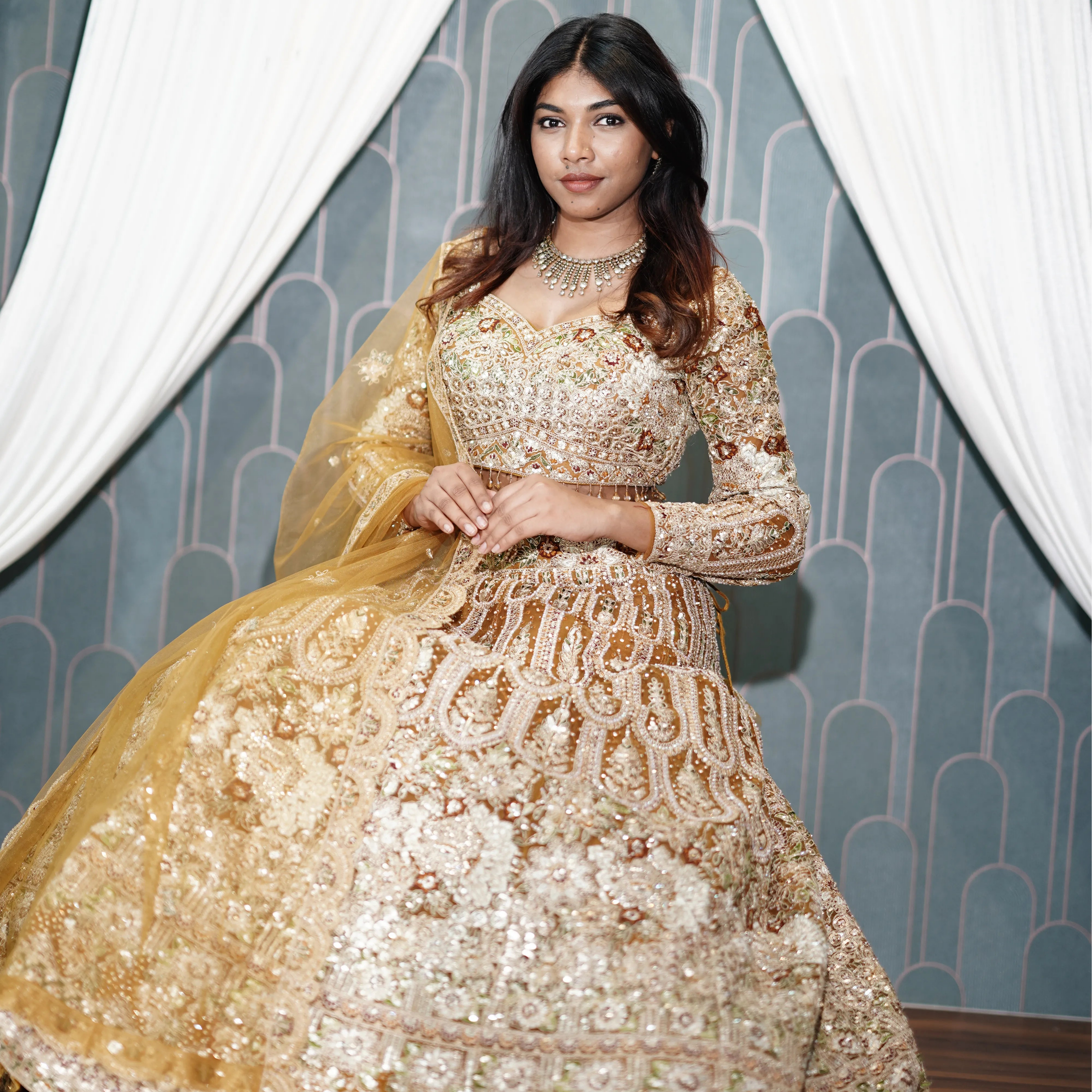 Yellow Designer Bridal Lehenga with Heavy Embroidery