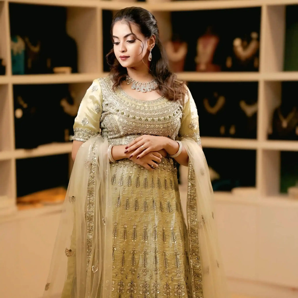 embroidered lehenga wedding outfit rentals reception