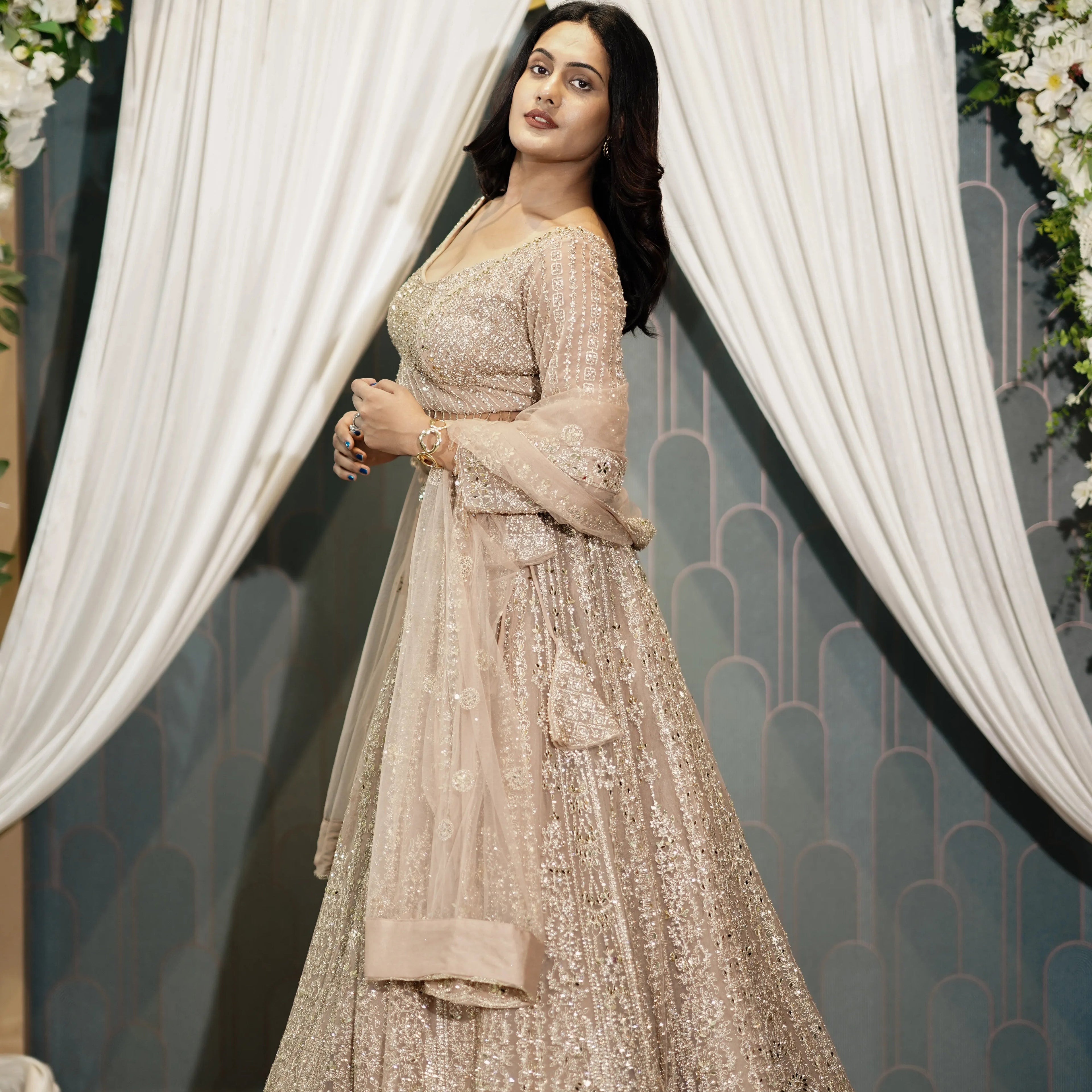 Champagne Gold Bridal Lehenga