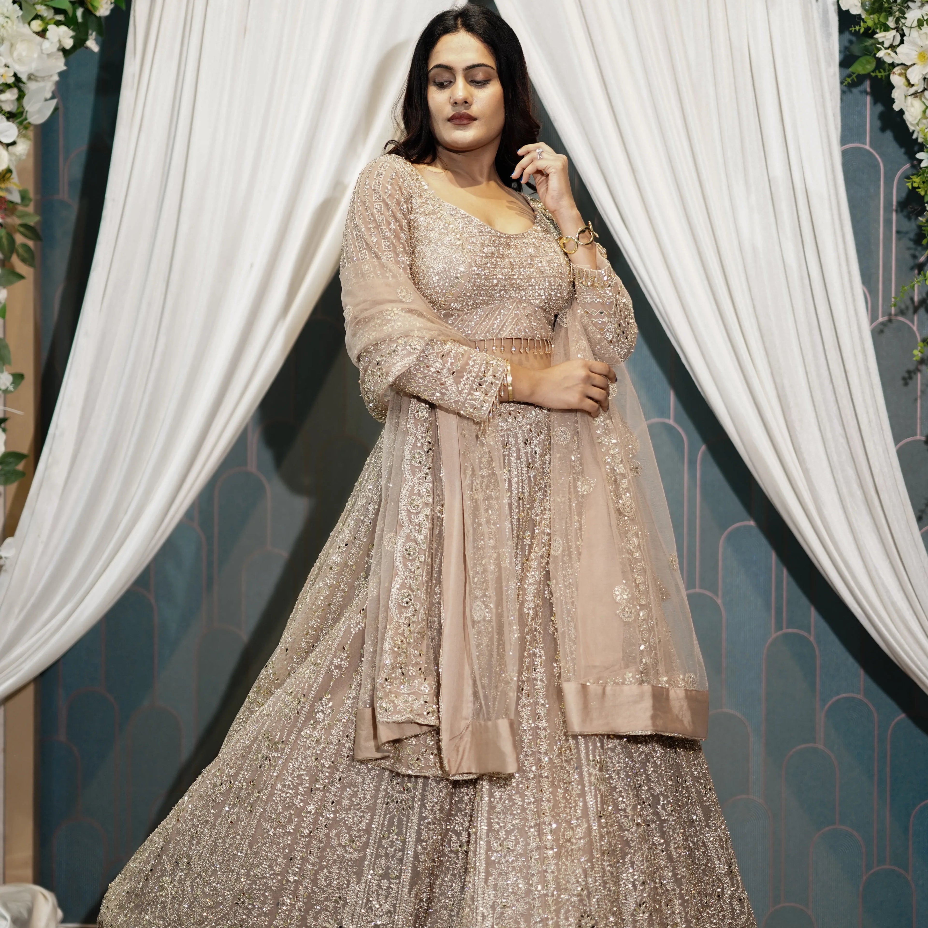 Champagne Gold Bridal Lehenga