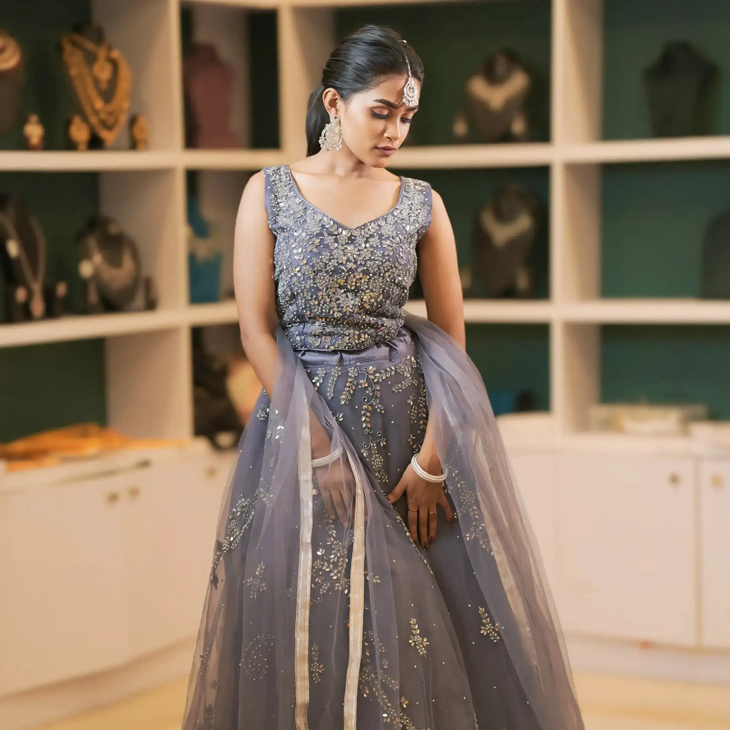 embellished lehenga wedding outfit rentals bridesmaid style
