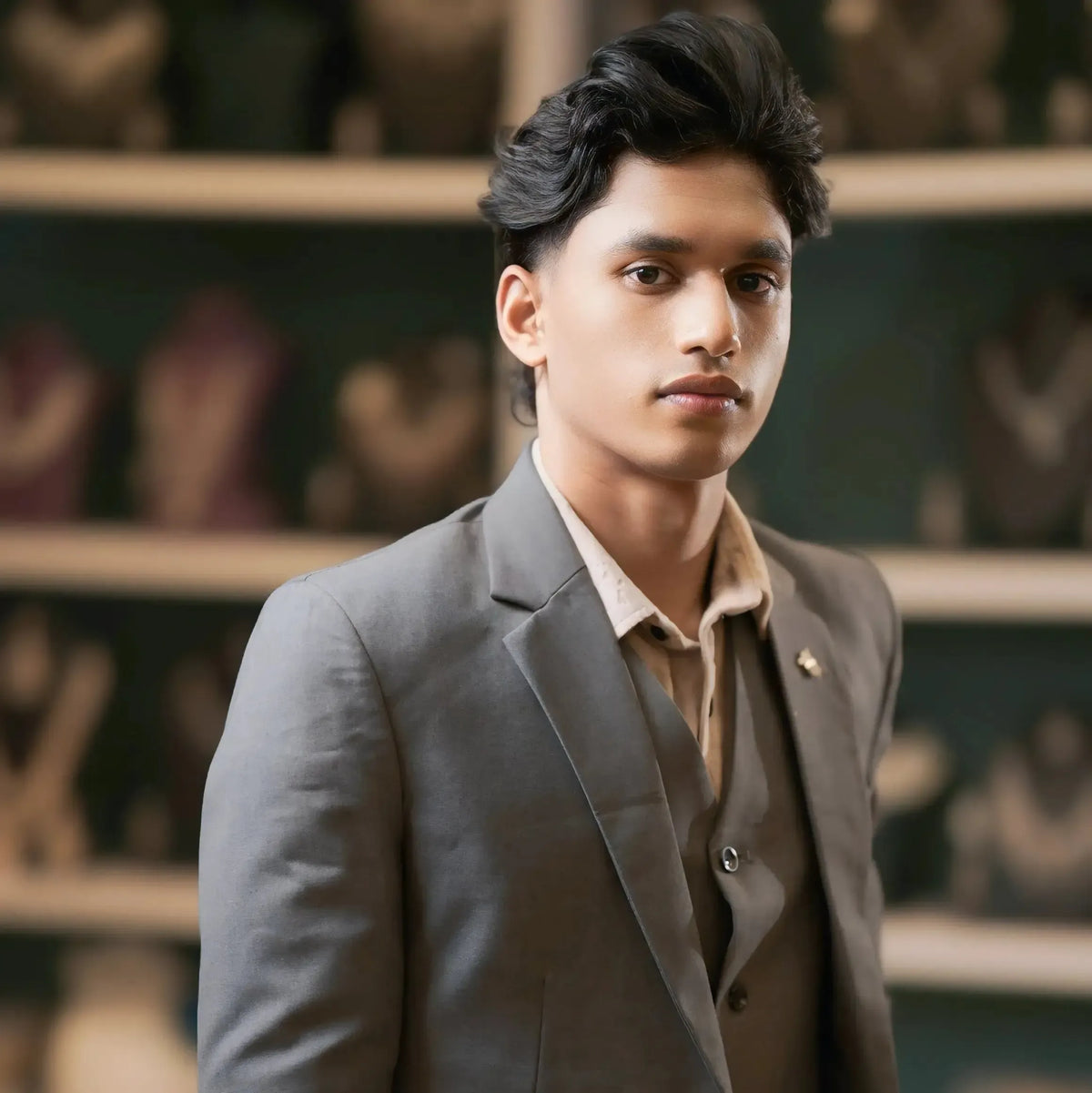 Grey wedding suit rental for men
