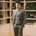 Grey three-piece suit for wedding and formal occasions