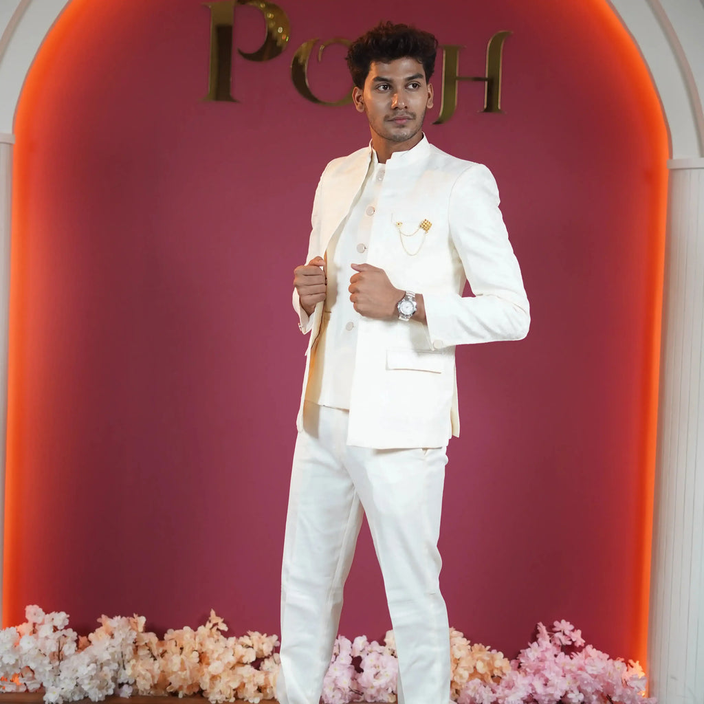 white indo western suit rental kerala wedding