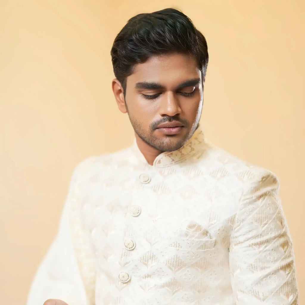 embroidered sherwani rental kerala groom wear