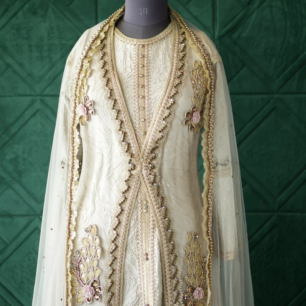 designer off white wedding dress for bride