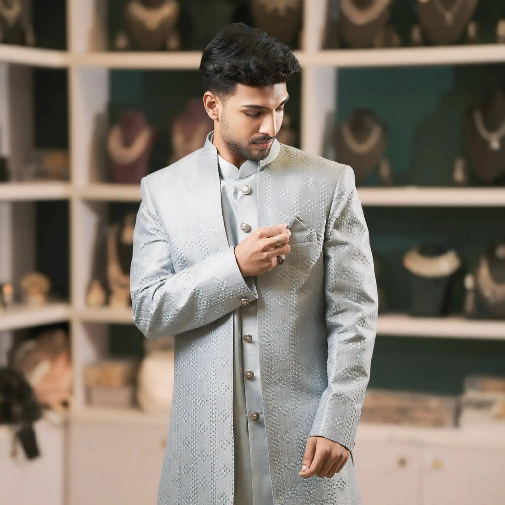 blue sherwani wedding clothes rental traditional wear