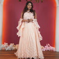peach crop top wedding dress rental kerala