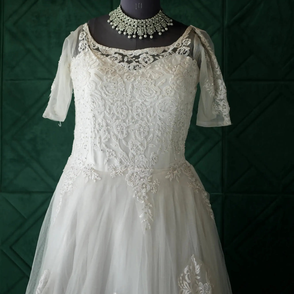 elegant white bridal gown for church wedding