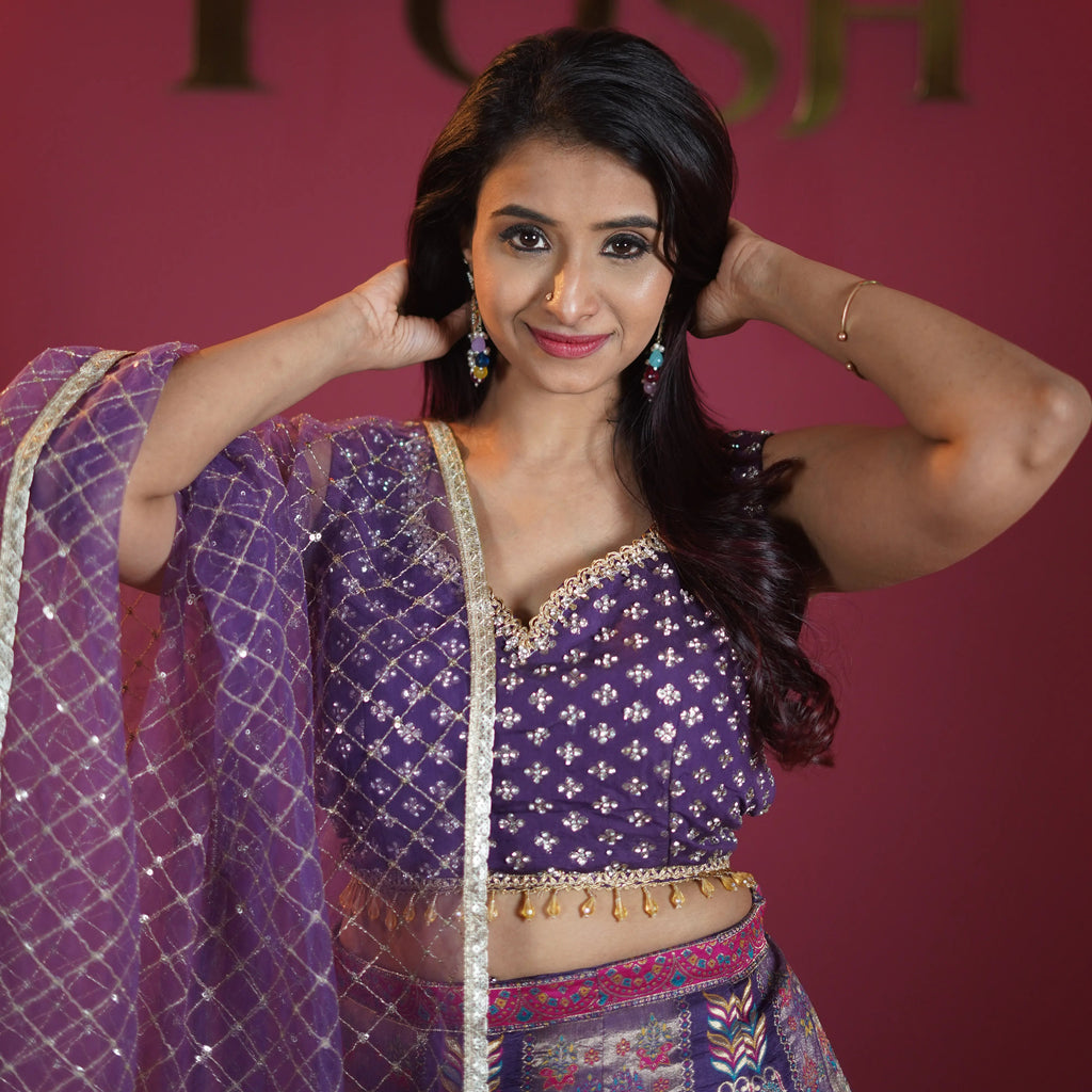 Purple Designer Crop-Top