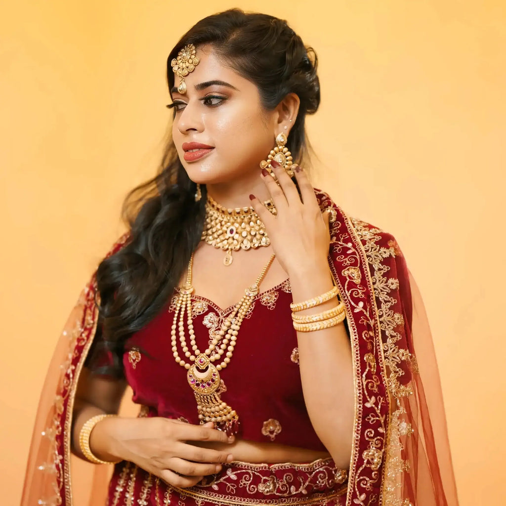 bridal velvet lehenga rental kerala traditional wear
