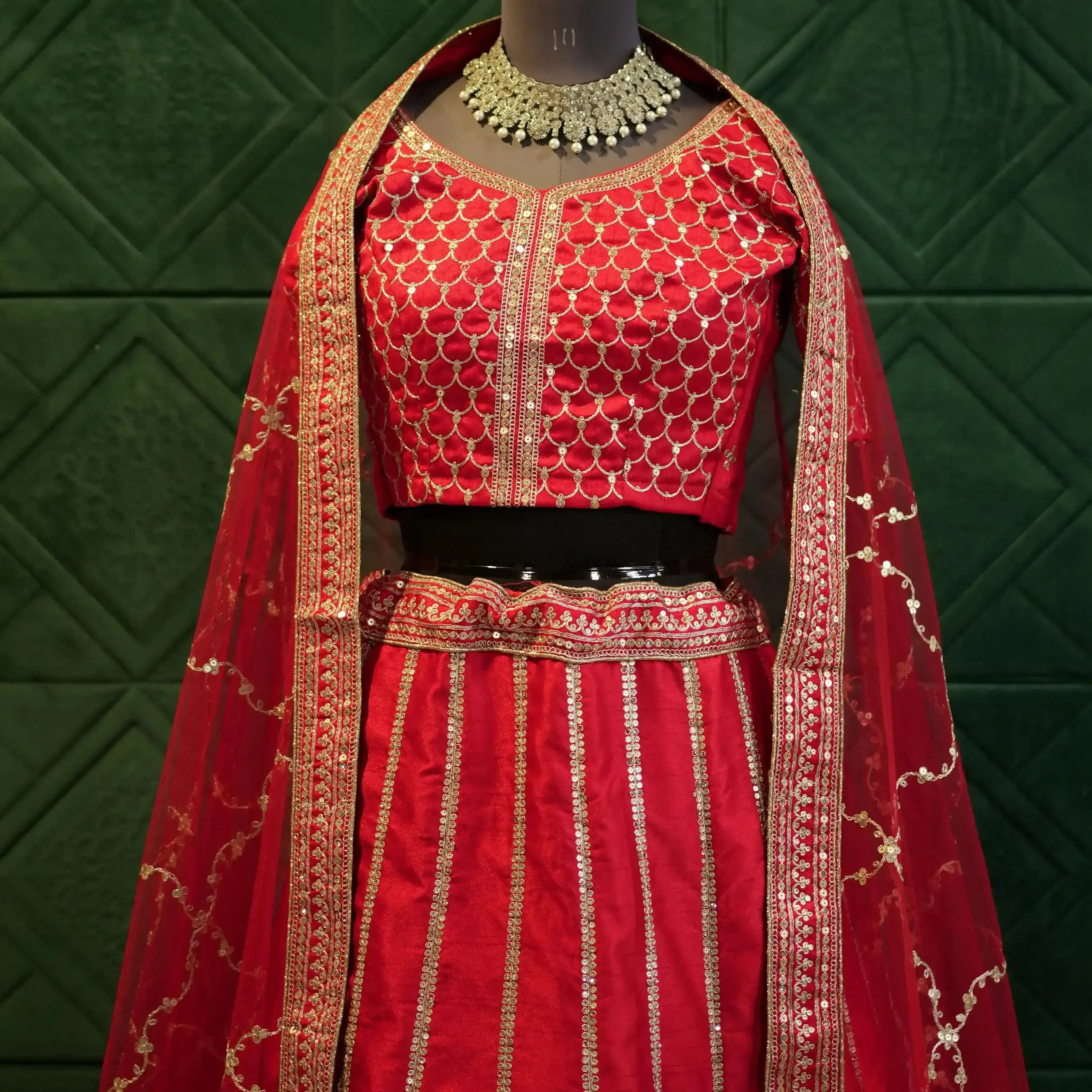 bridal lehenga set wedding attire rental bride to be dress red