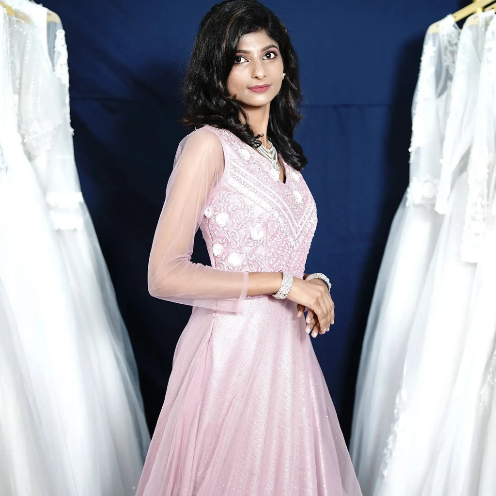 blush pink bridal gown wedding dresses on rent near me quality wedding dresses posh wedding rental kerala