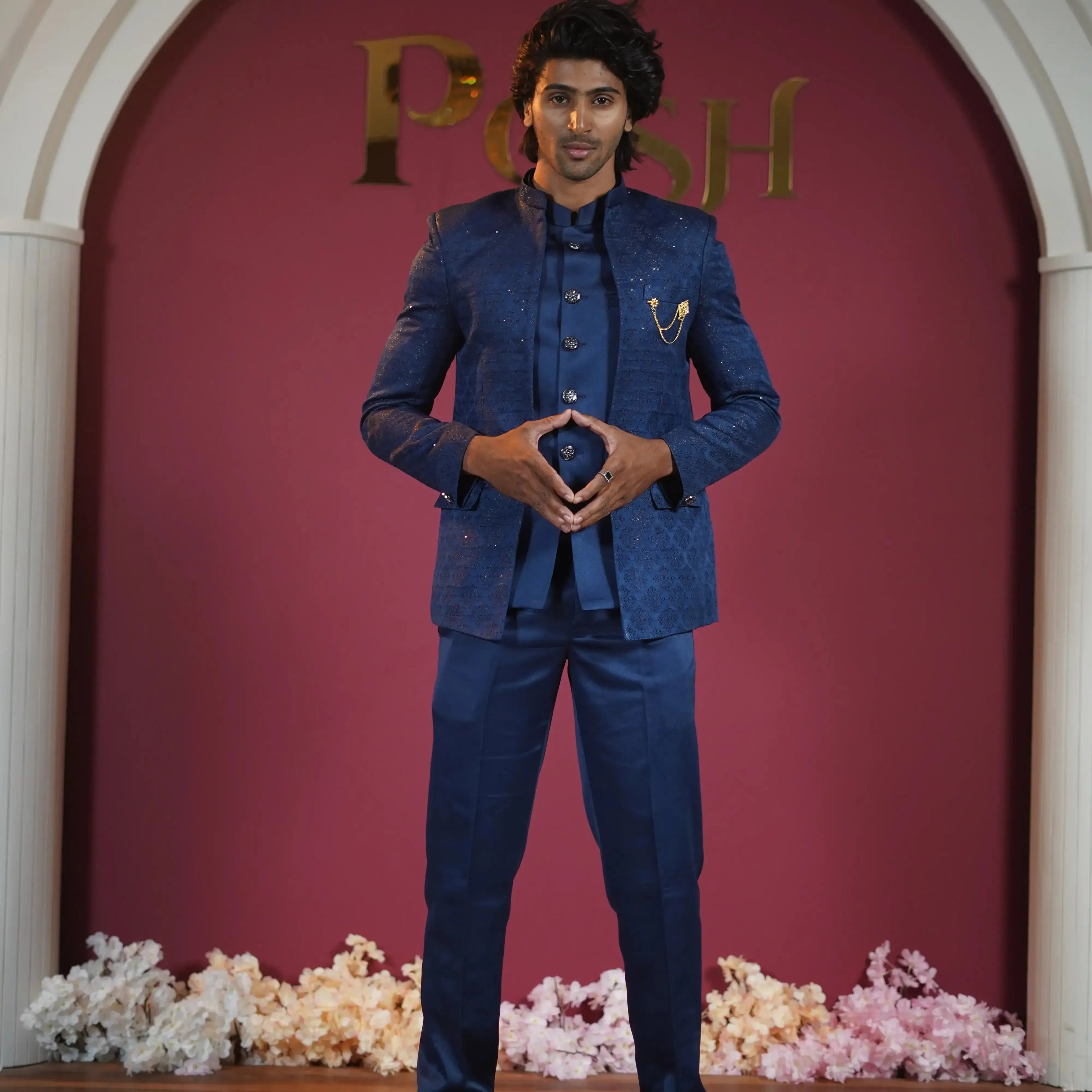 Royal Navy Blue Jodhpuri Suit Rental Kerala Posh Wedding Rental Royal Navy Blue Jodhpuri Suit Rental Kerala Posh Wedding Rental