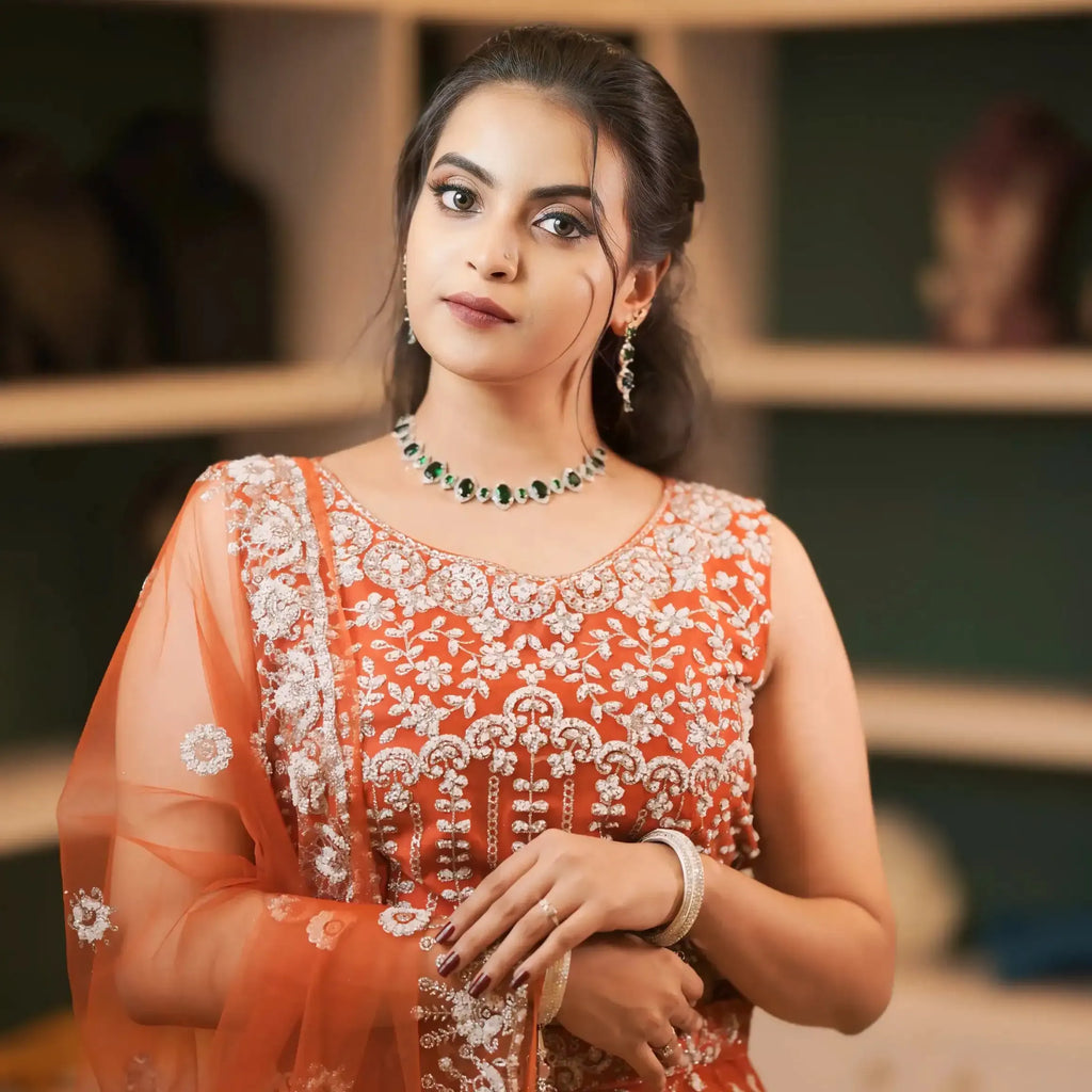 embroidered lehenga wedding outfit rentals bridesmaid