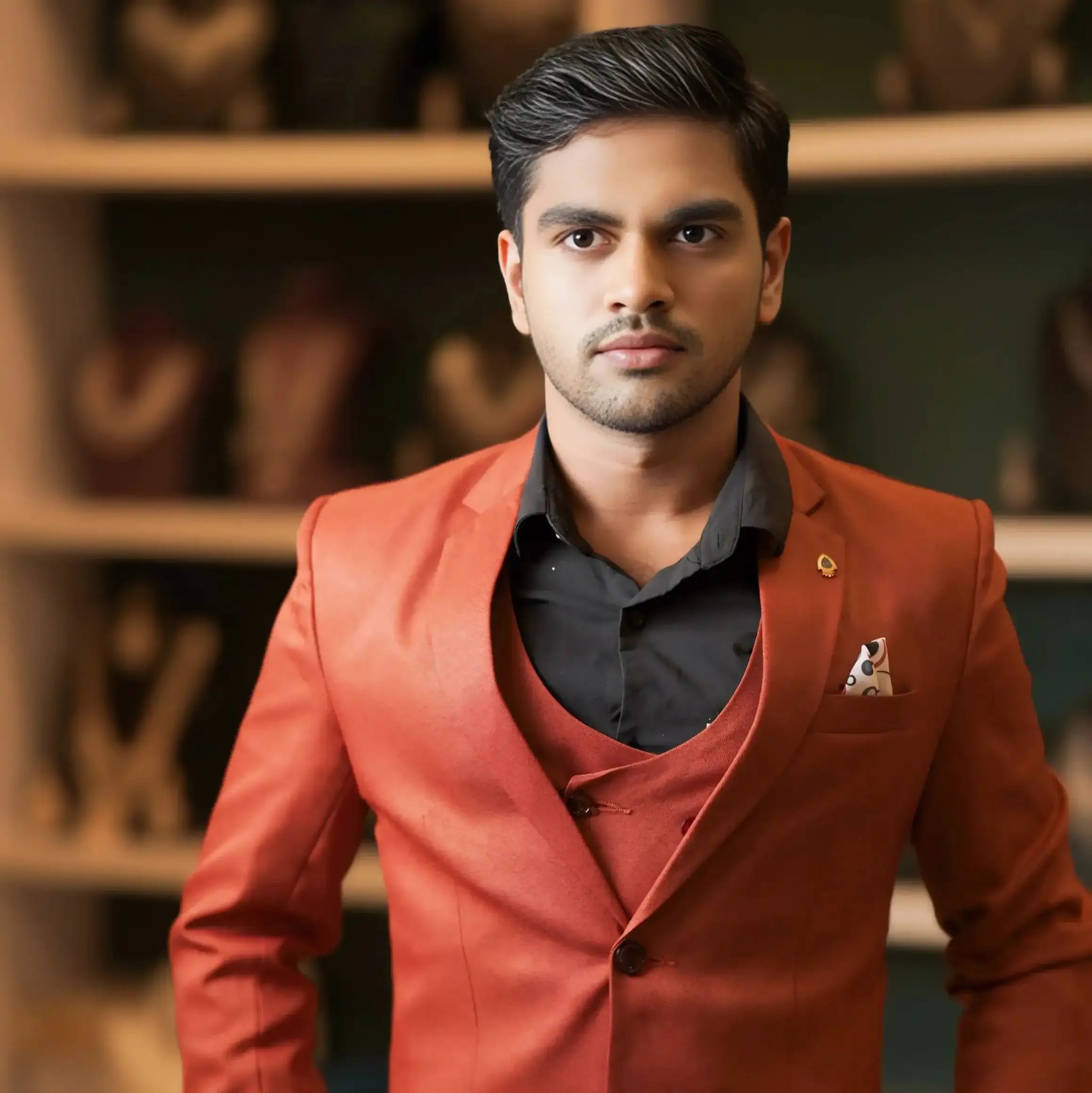 rust orange suit wedding dress rental kerala groom