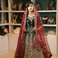 teal green bridal lehenga wedding dress rental kerala