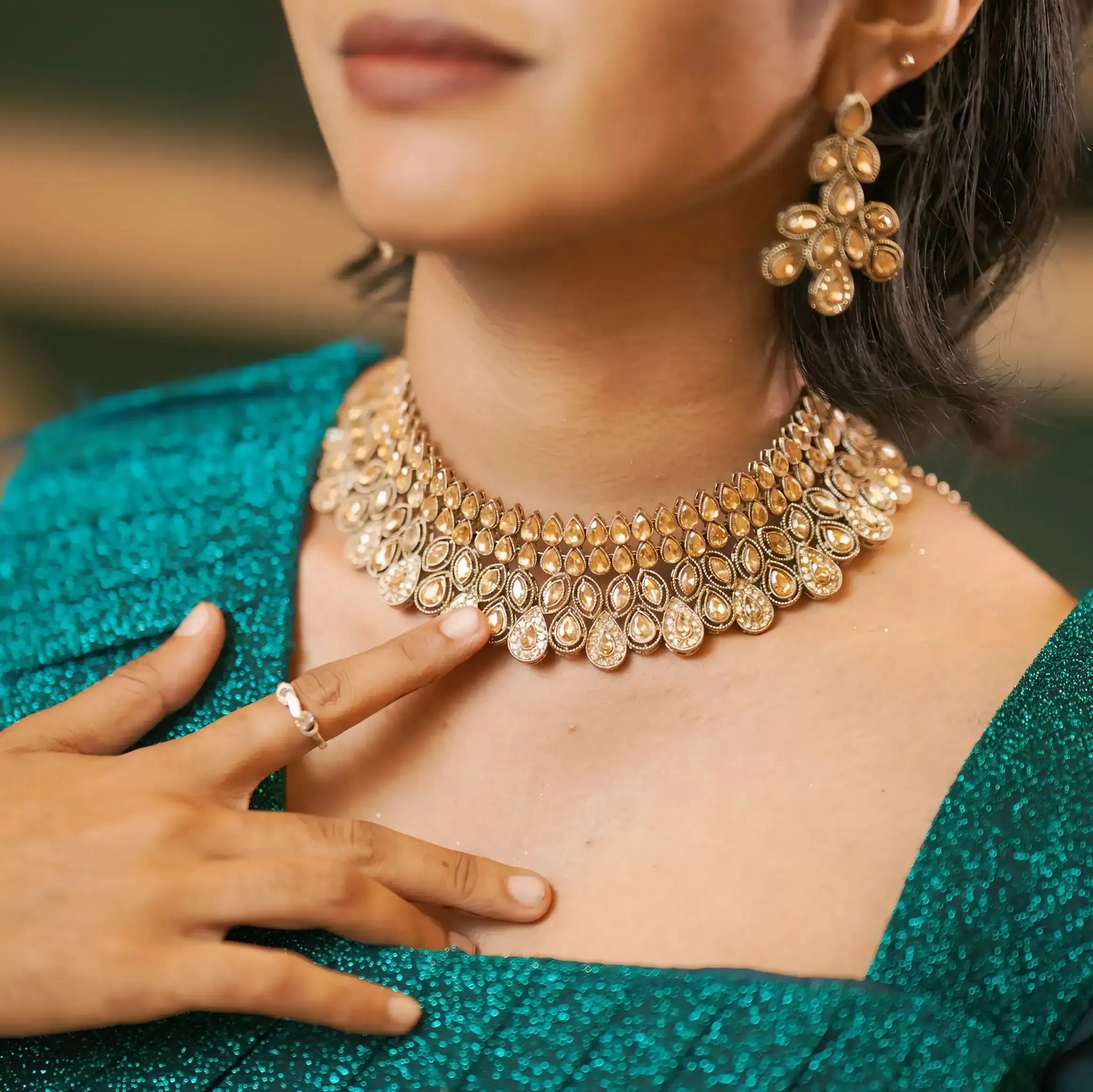 designer lehenga wedding attire rental kerala teal
