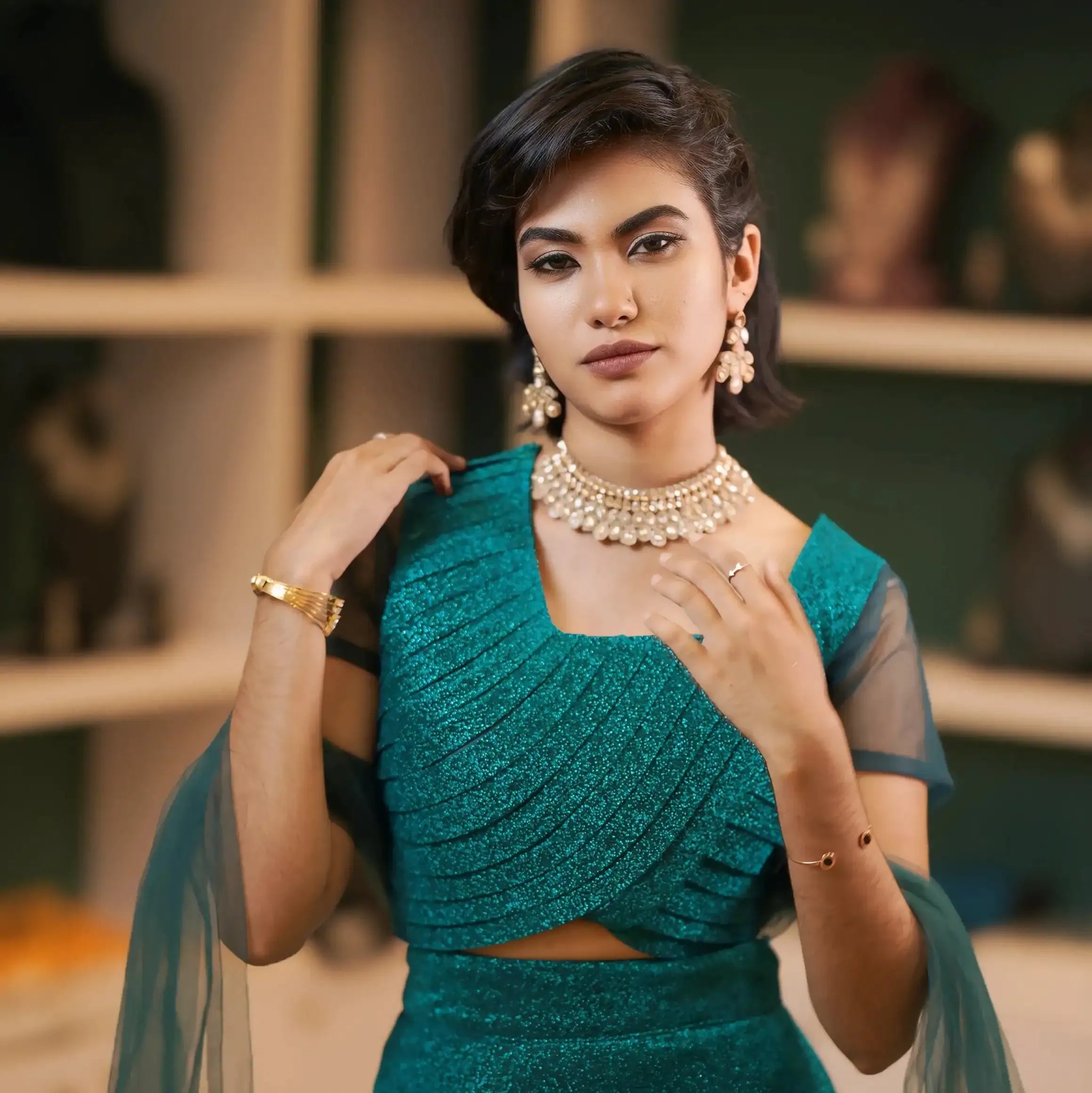 green lehenga wedding clothes rental reception wear