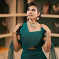 teal green lehenga wedding dress rental kerala
