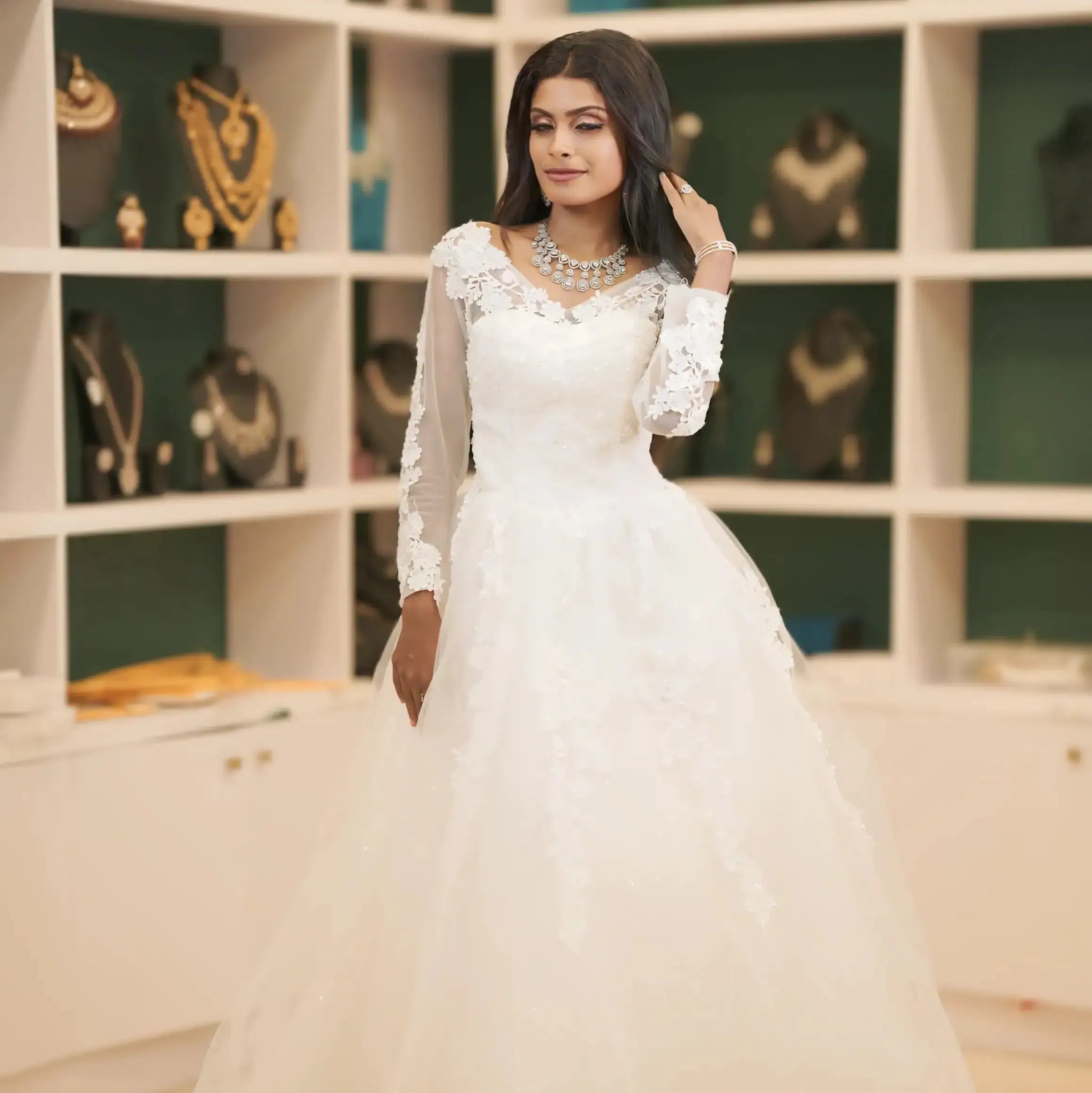 white gown wedding clothes rental elegant bride