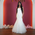 white mermaid bridal gown for bride available at Posh Wedding Rental Kerala wedding gown rental