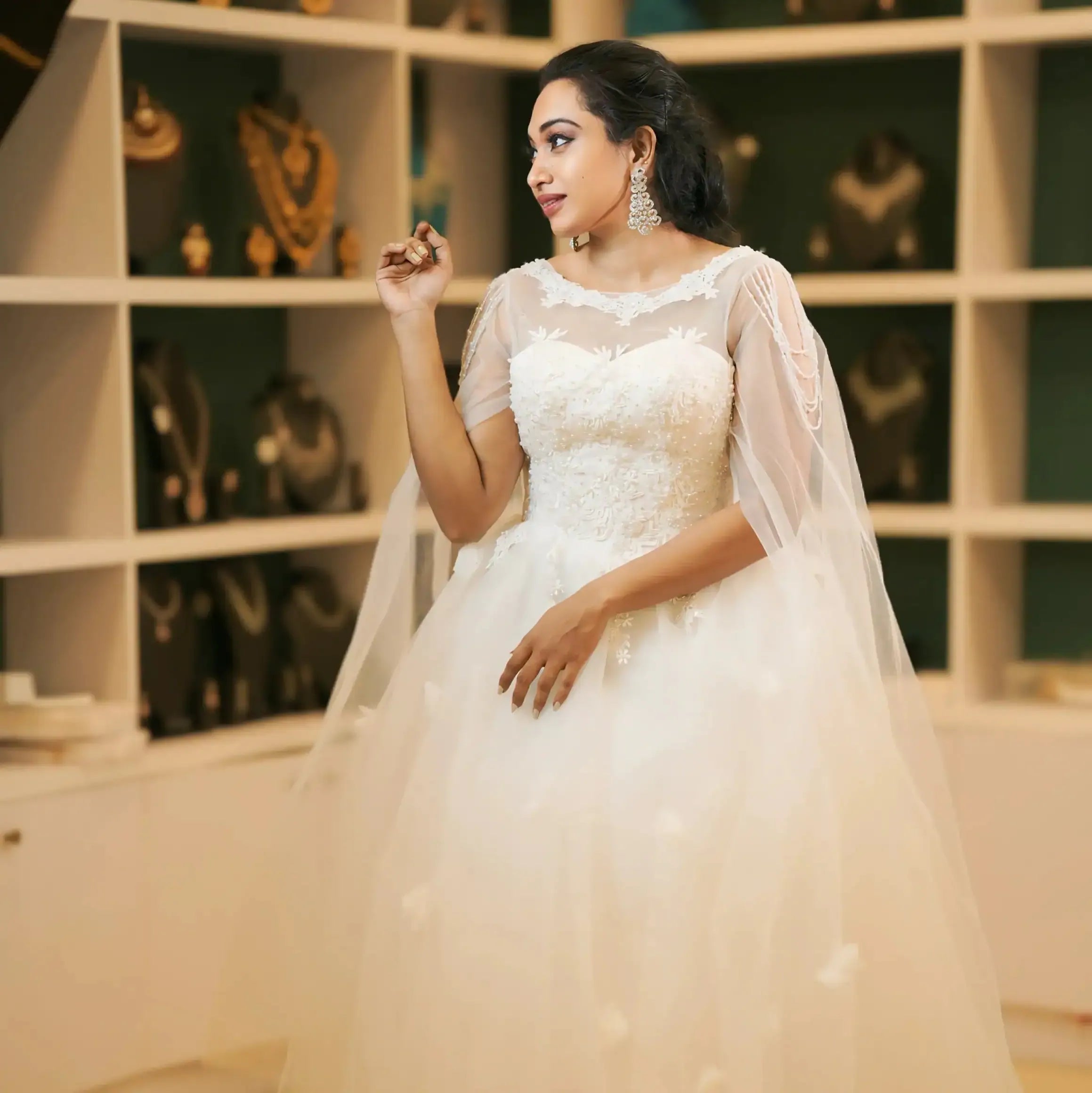 off shoulder gown wedding outfit rentals bridal wear