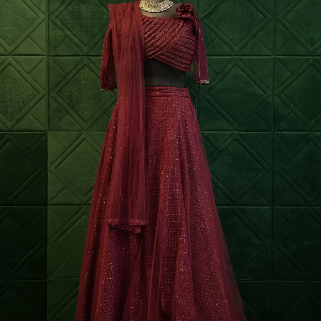 wine bridal lehenga for bride wedding dress rental kerala reception wear