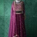 wine purple bridal lehenga wedding dress rental kerala