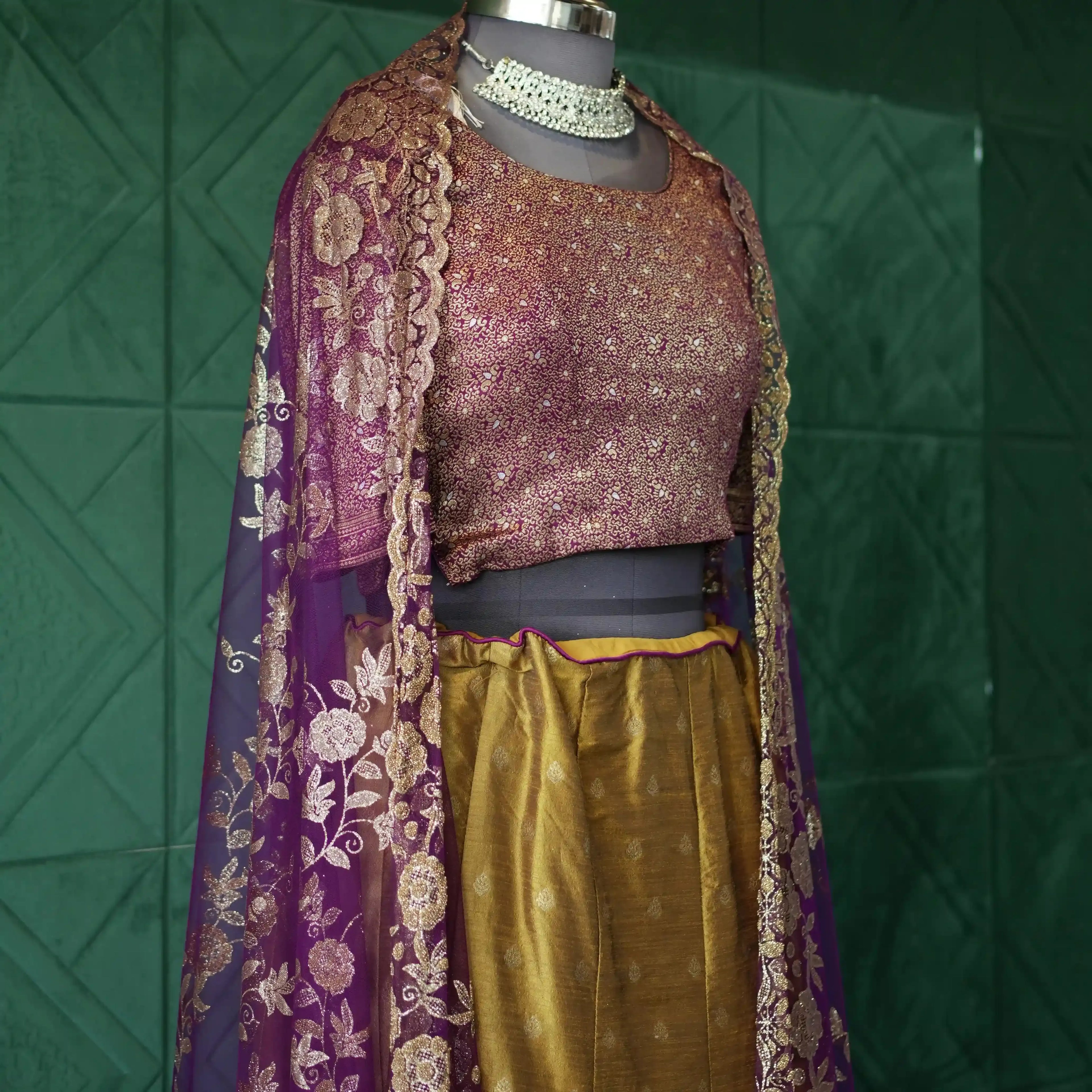 designer bridal outfit rental kerala yellow lehenga
